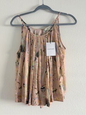 NWT Jill Stuart Blush Pink Artsy Printed Flowy Top